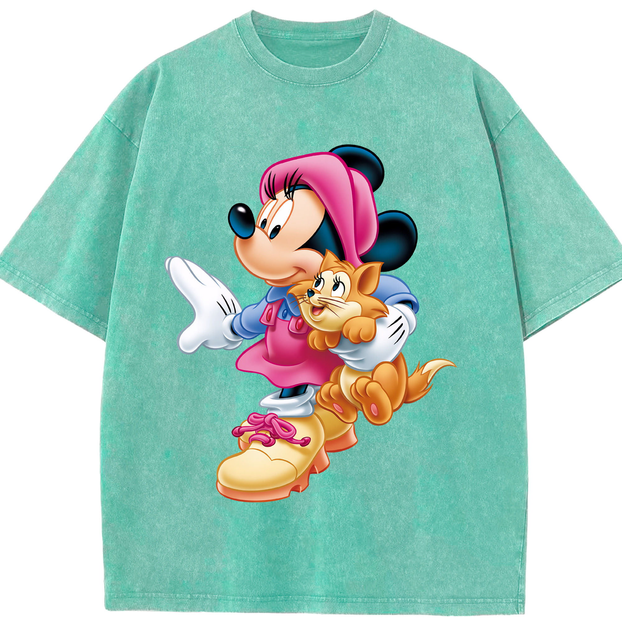 （画像用） ミッキーマウス Mickey Mouse 綿100% ヴィンテージ風 半袖Tシャツ（フロントプリント）